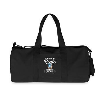 Ich bin in Rente – Ich muss gar nix - Recycelte Canvas-Sporttasche von Stanley/Stella - Schwarz - Vorne