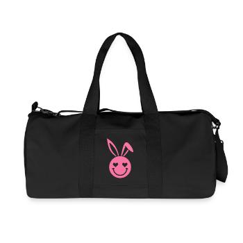 Pink Bunny Herzaugen - Recycelte Canvas-Sporttasche von Stanley/Stella - Schwarz - Vorne