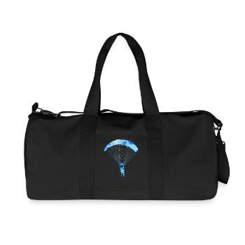 Paragliding bunt Gleitschirmfliegen Herren Gleitsc - Recycelte Canvas-Sporttasche von Stanley/Stella - Schwarz - Vorne