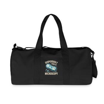 Suspiciously good at the microscope | Microbiology - Recycled Canvas Sports Bag by Stanley/Stella - black - Front