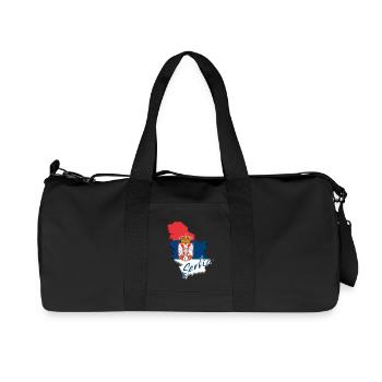 Carte avec le drapeau de la Serbie, j’adore la Serbie - Sac de sport en toile recyclée Stanley/Stella - noir - Devant