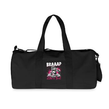 Quad ATV Woman Girl Four Wheeler - Recycled Canvas Sports Bag by Stanley/Stella - black - Front