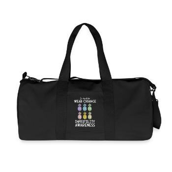 In April We Wear Orange IVF Month Infertility - Recycled Canvas Sports Bag by Stanley/Stella - black - Front