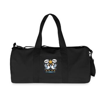 Zwei Möwen Kampf Um Volleyball Mine!! Mine!? - Recycelte Canvas-Sporttasche von Stanley/Stella - Schwarz - Vorne