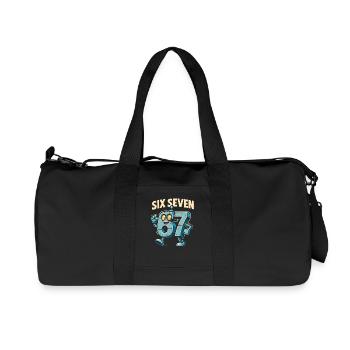Six Seven 67 Italian Brainrot Roboter Meme Humor - Recycelte Canvas-Sporttasche von Stanley/Stella - Schwarz - Vorne