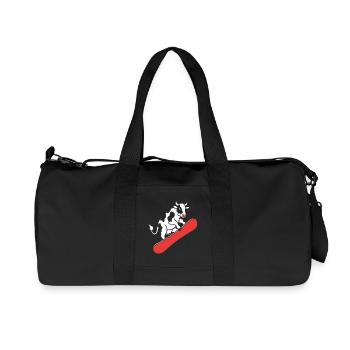 Vache sur skateboard - Sac de sport en toile recyclée Stanley/Stella - noir - Devant