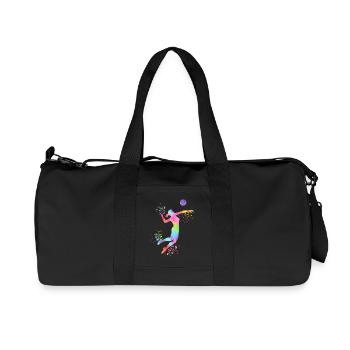 Volley-ball féminin Joueuse de volley-ball : Volley-ball de plage - Sac de sport en toile recyclée Stanley/Stella - noir - Devant