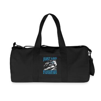 UTV Off Road Boy Men 4 Wheeler Side by side - Recycled Canvas Sports Bag by Stanley/Stella - black - Front
