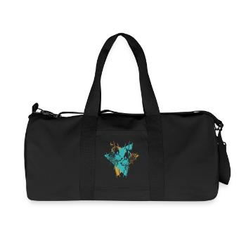 Geometric Twin Wolves Abstract Art - Recycled Canvas Sports Bag by Stanley/Stella - black - Front