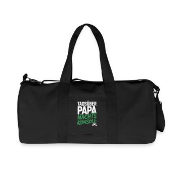  Tagsüber Papa Nachts Konsole Gamer Vater Zocker - Recycelte Canvas-Sporttasche von Stanley/Stella - Schwarz - Vorne