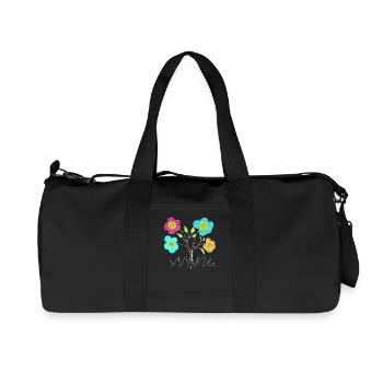 Flore du Jardin de Fleurs Joyeuses - Sac de sport en toile recyclée Stanley/Stella - noir - Devant