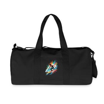 Colorful Surfer Watercolors Splashes Graffiti - Recycled Canvas Sports Bag by Stanley/Stella - black - Front
