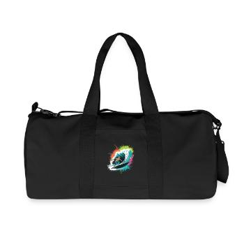 Colorful Surfer Watercolors Splashes Graffiti - Recycled Canvas Sports Bag by Stanley/Stella - black - Front