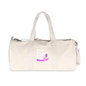 Büsumer LONDON NEW YORK PARIS TOKYO BÜSUM - Recycled Canvas Sports Bag by Stanley/Stella - natural - Front