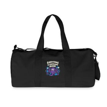 Funny Octopus Overstimulated - Recycled Canvas Sports Bag by Stanley/Stella - black - Front