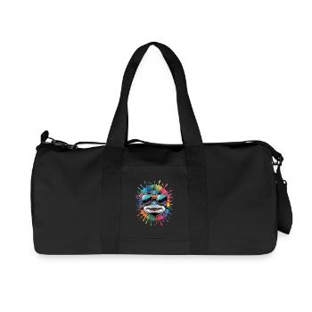 Bunter Hai Wasserfarben Spritzer - Recycelte Canvas-Sporttasche von Stanley/Stella - Schwarz - Vorne
