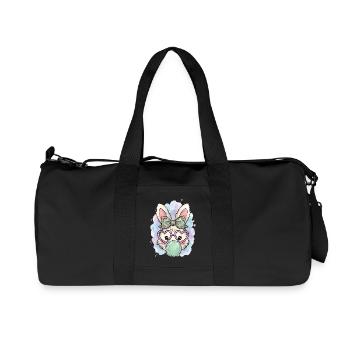 Lapin à lunettes Lapin chewing-gum - Sac de sport en toile recyclée Stanley/Stella - noir - Devant