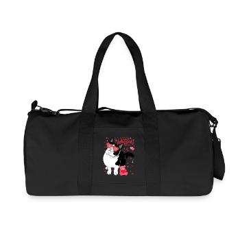 Valentine Cat with Heart Glasses - Recycled Canvas Sports Bag by Stanley/Stella - black - Front