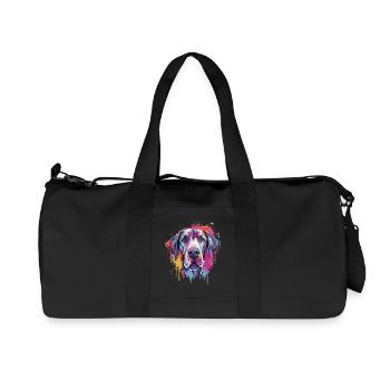 Colorful Dog Splash Art Great Dane - Recycled Canvas Sports Bag by Stanley/Stella - black - Front