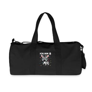 Ich bin 8 - Süßes Zebra zum 8. Geburtstag - Recycelte Canvas-Sporttasche von Stanley/Stella - Schwarz - Vorne