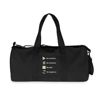 Mindfulness, Moments, Memories, Happiness - Recycled Canvas Sports Bag by Stanley/Stella - black - Front