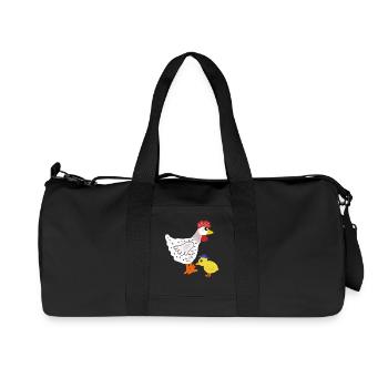 Colored chicken with chicks Easter children - Recycled Canvas Sports Bag by Stanley/Stella - black - Front