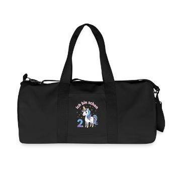2. Geburtstag Einhorn Mädchen Ich bin schon 2 - Recycelte Canvas-Sporttasche von Stanley/Stella - Schwarz - Vorne
