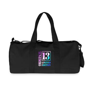 13th Birthday Boy Girl Teenager Level 13 - Recycled Canvas Sports Bag by Stanley/Stella - black - Front