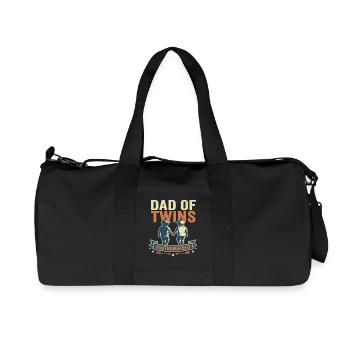 Dad Of Twins Twins Father Kids - Recycled Canvas Sports Bag by Stanley/Stella - black - Front