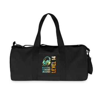 14e anniversaire Garçon Fille Adolescent Niveau 14 - Sac de sport en toile recyclée Stanley/Stella - noir - Devant