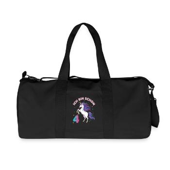 4. Geburtstag Einhorn Mädchen Ich bin schon 4 - Recycelte Canvas-Sporttasche von Stanley/Stella - Schwarz - Vorne