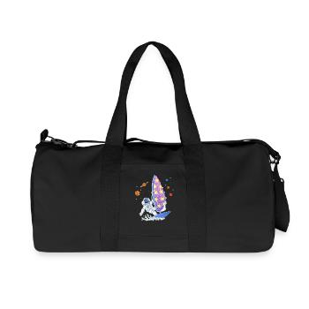Space Windsurfing Astronaut Galaxy Stars Surfer - Recycled Canvas Sports Bag by Stanley/Stella - black - Front