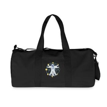 Vitruvian Astronaut Moon Phases Space Anatomy Art - Recycled Canvas Sports Bag by Stanley/Stella - black - Front