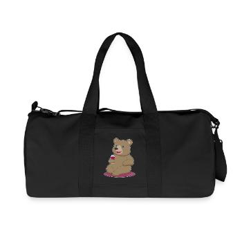 Bär Rotwein - Recycelte Canvas-Sporttasche von Stanley/Stella - Schwarz - Vorne