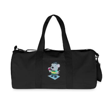 Maus Rotwein - Recycelte Canvas-Sporttasche von Stanley/Stella - Schwarz - Vorne