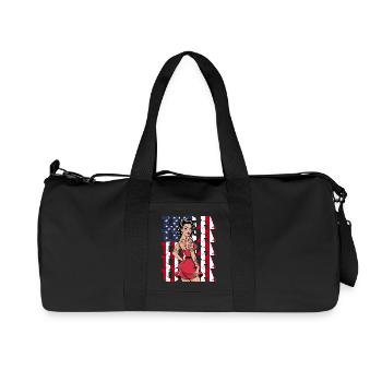 USA Retro Pin-Up Tattoo Style - Recycled Canvas Sports Bag by Stanley/Stella - black - Front