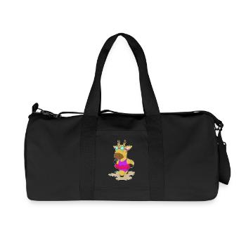 Giraffe Schwimmen Schwimmring Sommer - Recycelte Canvas-Sporttasche von Stanley/Stella - Schwarz - Vorne