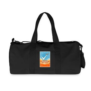 What goes up is logged | Plane Spotter - Recycled Canvas Sports Bag by Stanley/Stella - black - Front