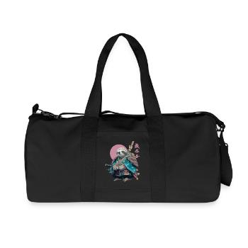 Faultier-Samurai in blauer Rüstung - Recycelte Canvas-Sporttasche von Stanley/Stella - Schwarz - Vorne
