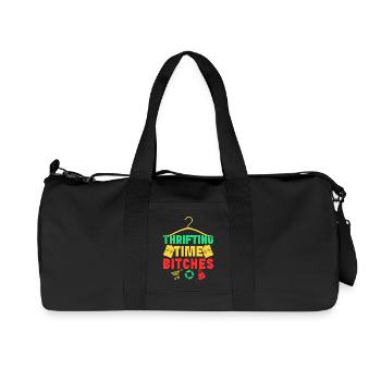Thrift Shopper Thrifting Time Bitches Thrift Store - Recycled Canvas Sports Bag by Stanley/Stella - black - Front