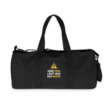Ohne Papa Läuft Nichts Vater Geschenk Vatertag - Recycelte Canvas-Sporttasche von Stanley/Stella - Schwarz - Vorne