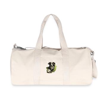 Border Collie Dog Football Sport - Recycled Canvas Sports Bag by Stanley/Stella - natural - Front
