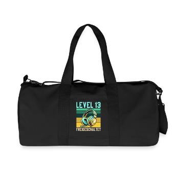 13. Geburtstag Junge Mädchen Gaming Level 13 Jahre - Recycelte Canvas-Sporttasche von Stanley/Stella - Schwarz - Vorne