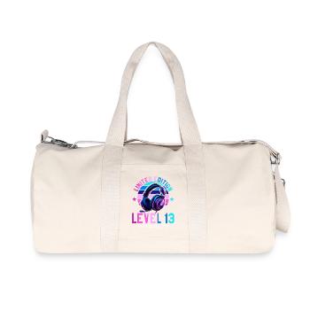 13. Geburtstag Junge Mädchen Gaming Level 13 Jahre - Recycelte Canvas-Sporttasche von Stanley/Stella - Naturweiß - Vorne