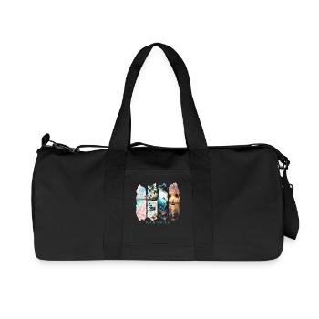 Bahamas Design – Motif plage et vacances en mer - Sac de sport en toile recyclée Stanley/Stella - noir - Devant