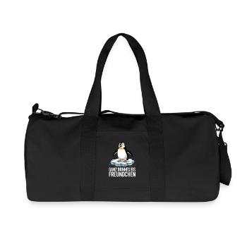  Ganz Dünnes Eis Freundchen Lustiger Pinguin - Recycelte Canvas-Sporttasche von Stanley/Stella - Schwarz - Vorne