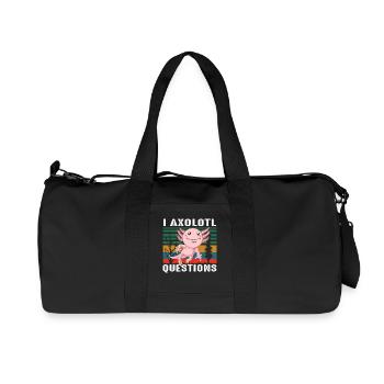 Art cadeau Amoureux des animaux Axolotl - Sac de sport en toile recyclée Stanley/Stella - noir - Devant