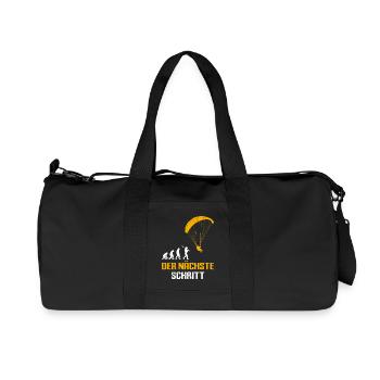 Paraglider Geschenk DER NÄCHSTE SCHRITT - Recycelte Canvas-Sporttasche von Stanley/Stella - Schwarz - Vorne