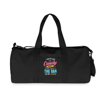 Candy First The Van Stupid Funny Sarcastic Graphic - Recycled Canvas Sports Bag by Stanley/Stella - black - Front
