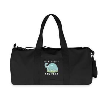 All My Friends Are Dead Dino - Recycled Canvas Sports Bag by Stanley/Stella - black - Front